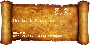Bentsik Kisanna névjegykártya